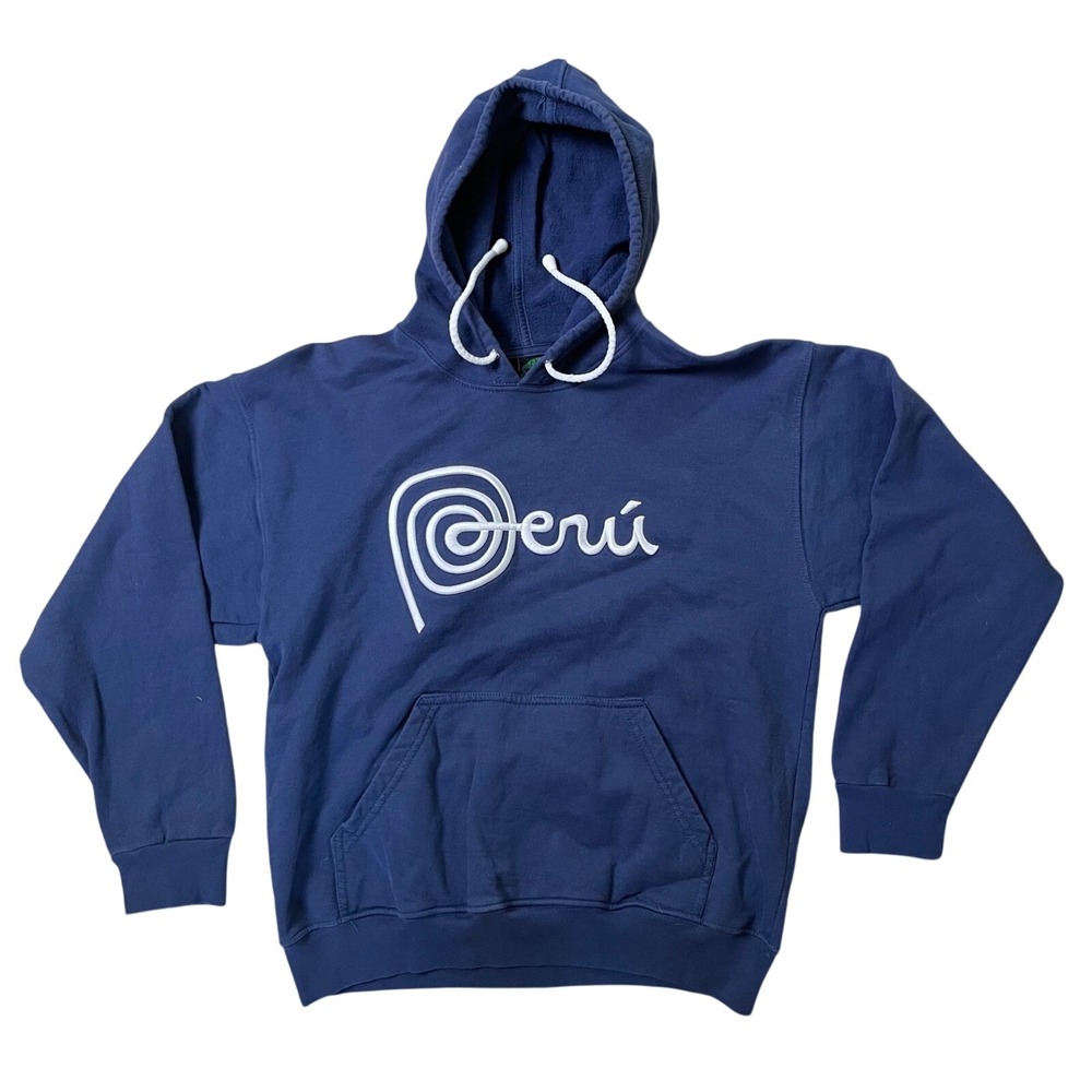Peru Souvenir Hoodie Pullover Embroidered Travel Sweatshirt Small - Picture 1 of 7